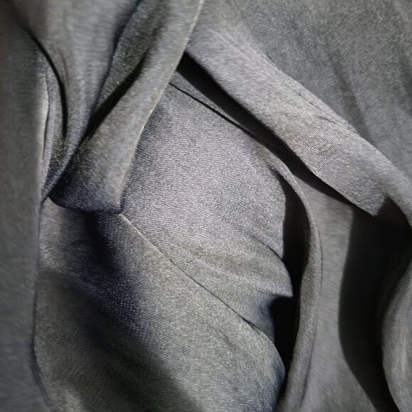 Mable Blazer Dress Blue Navy Satin Silky Oversized Side Slits Baggy Size Medium - Picture 9 of 16